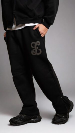 black pant worn by model