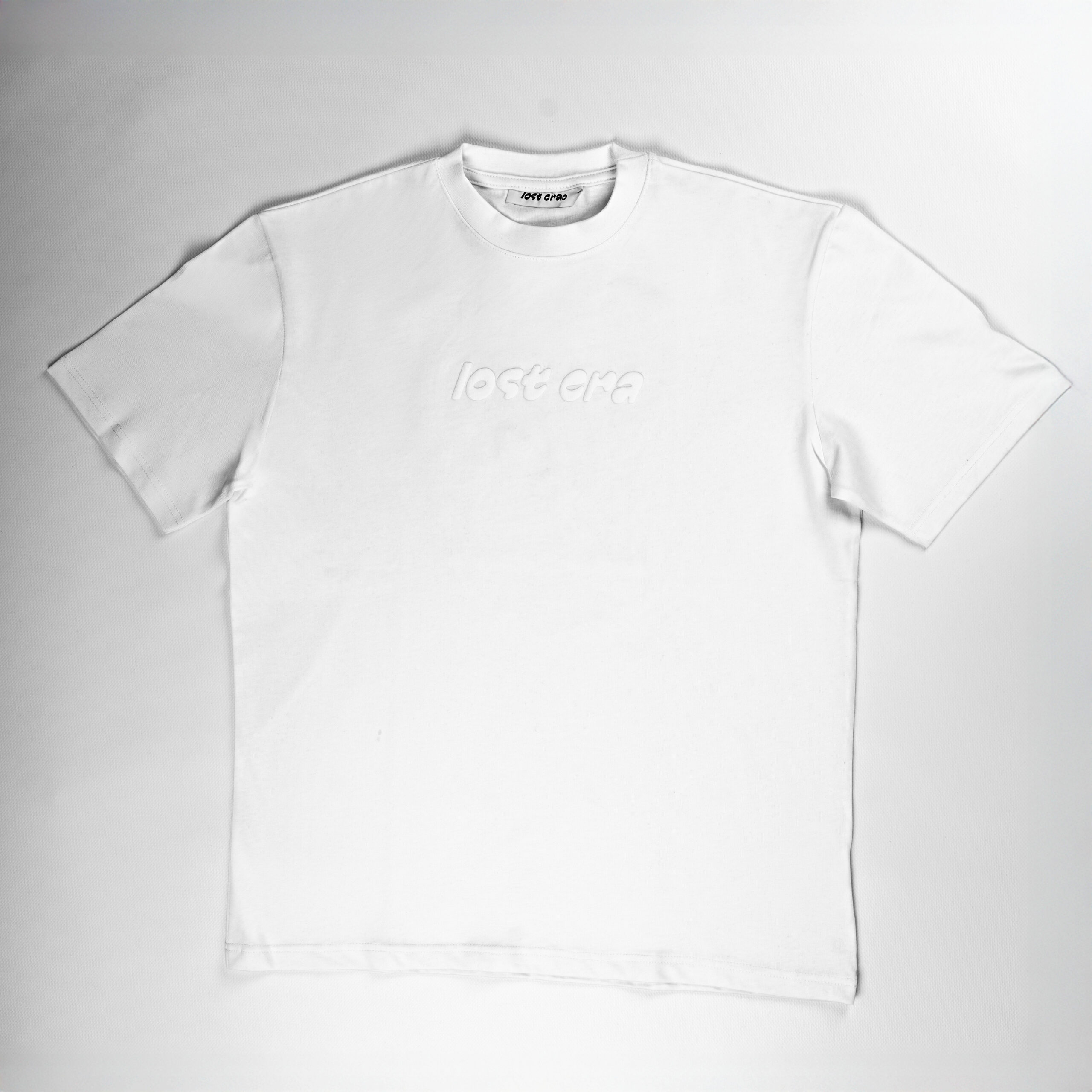 white lost era t-shirt front view